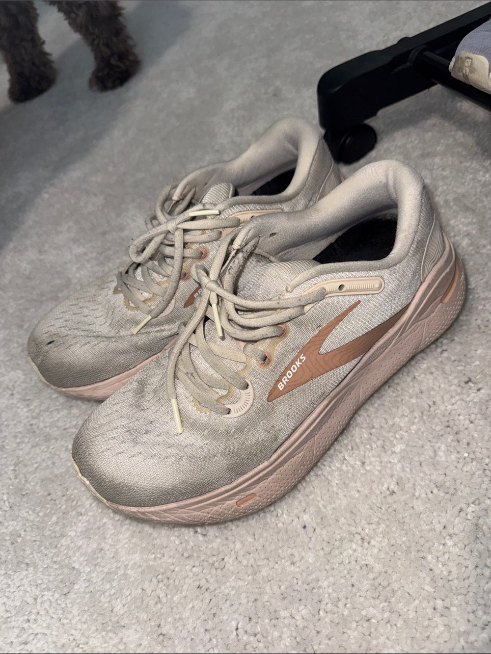 Brooks Women's Athletic Running Shoes in Light Gray and Blush